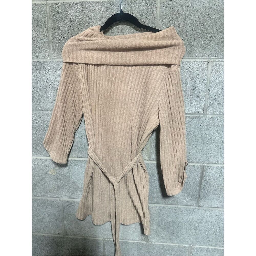 Parallel Skies Women's Off The Shoulder Belted Sweater Dress Size XL Knit Comfy
